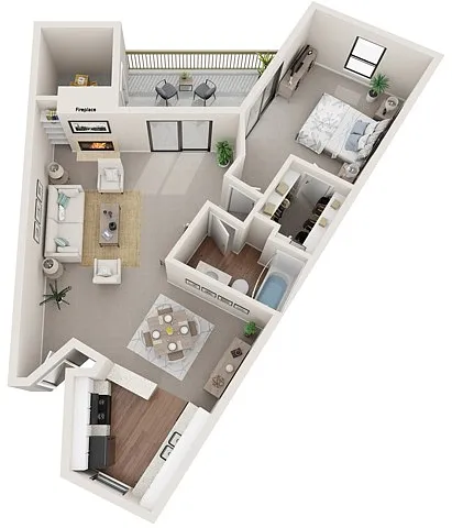 Floor plan 1x1D