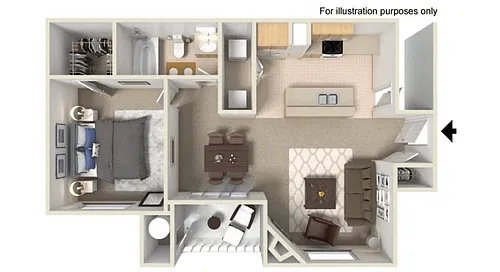 Floor plan B Francisco 890 SF Reno