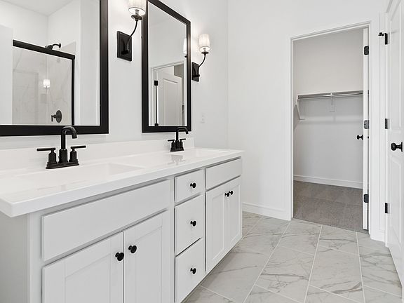 Primary bath with dual vanities