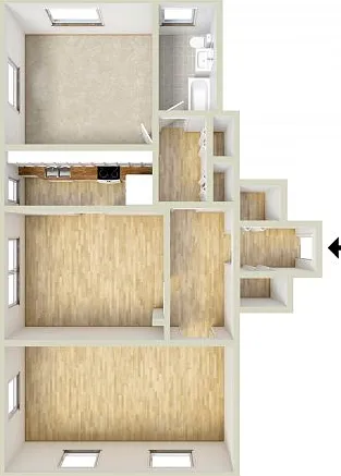 One bedroom floor plan One bedroom floor plan