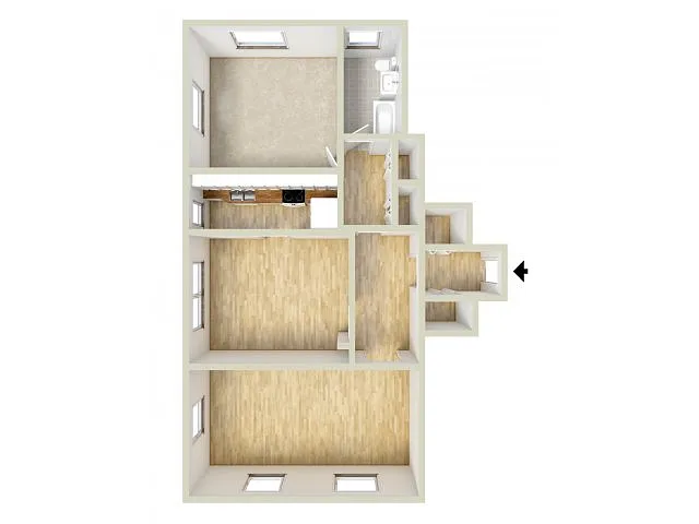 Floor plan One Bedroom Deluxe