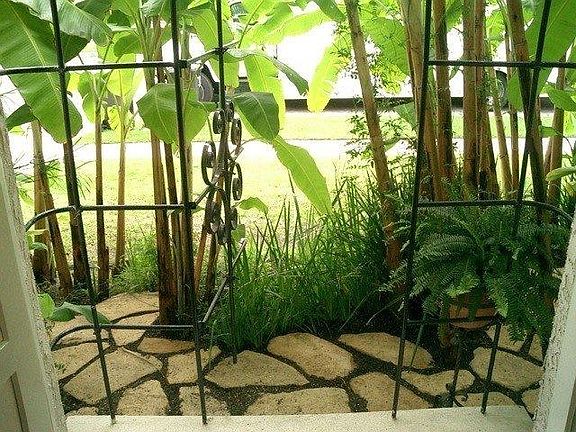 Small private patio from living room.