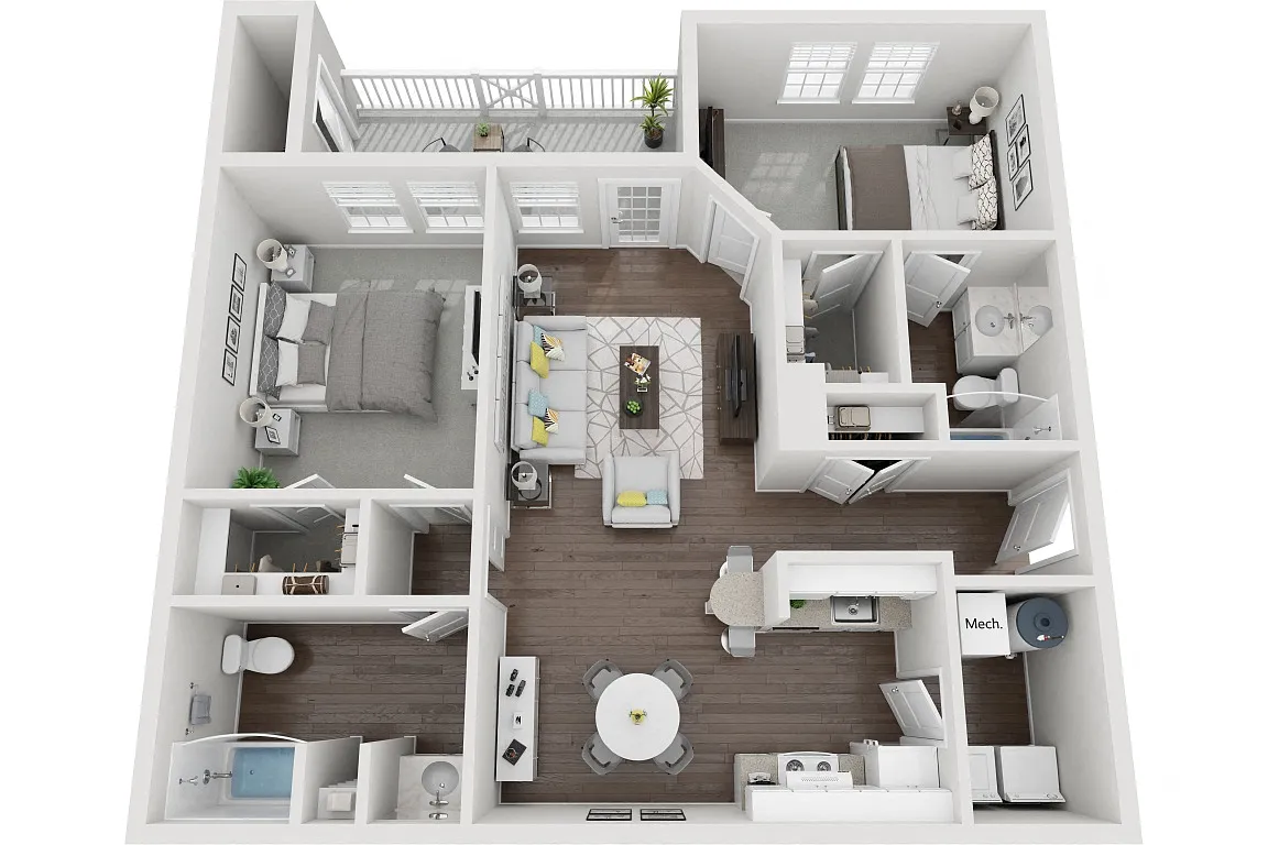 Floor plan The Savannah 2 Bedroom 2 Bath