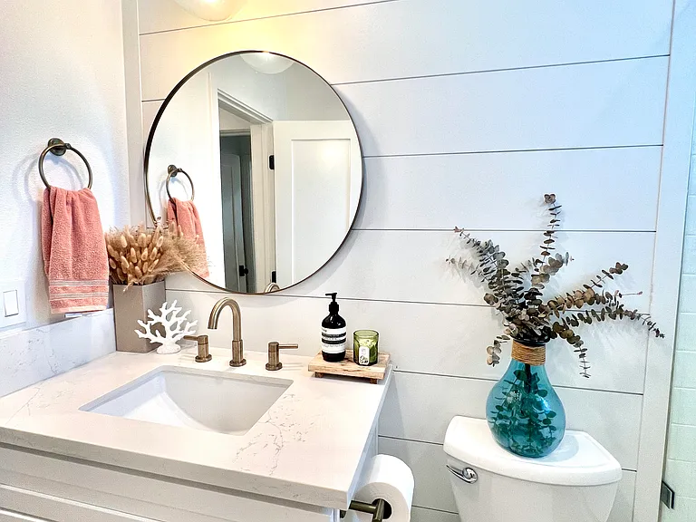 Guest bathroom vanity area