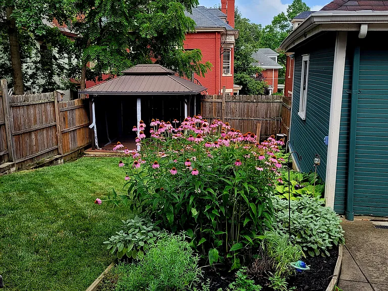 Screened cabana is exclusive to the owner.