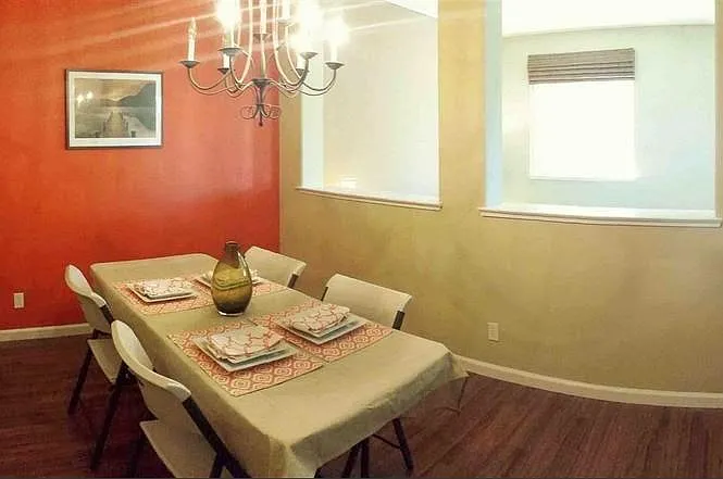 bonus dining room with chandelier lighting