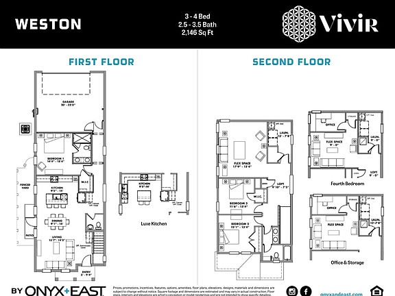First and Second Floor Plan with Options