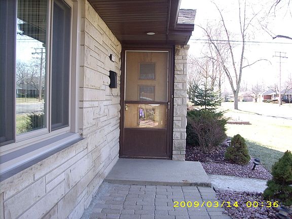 Front door from paver path.