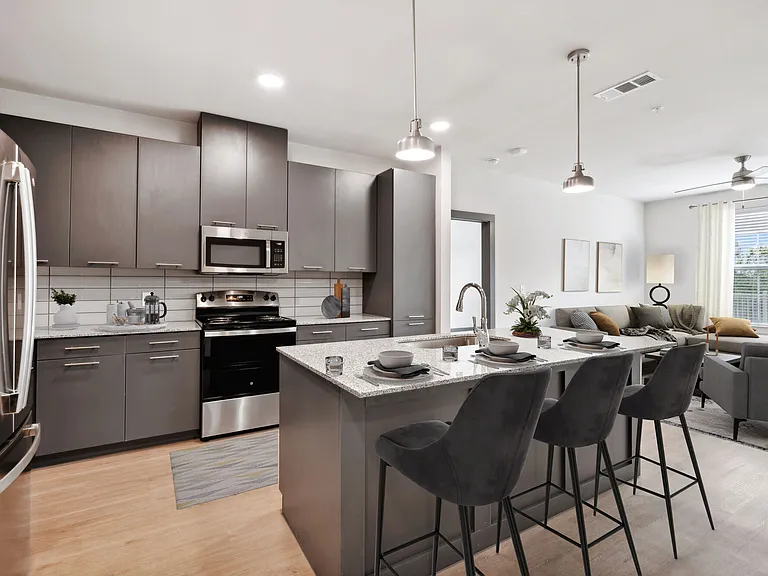 Kitchen Stainless Steel Appliances and Granite Countertops