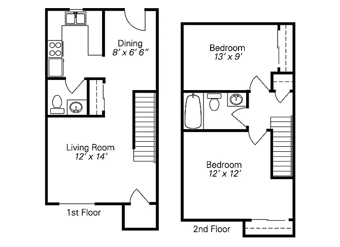 Floor plan 2-BR TH