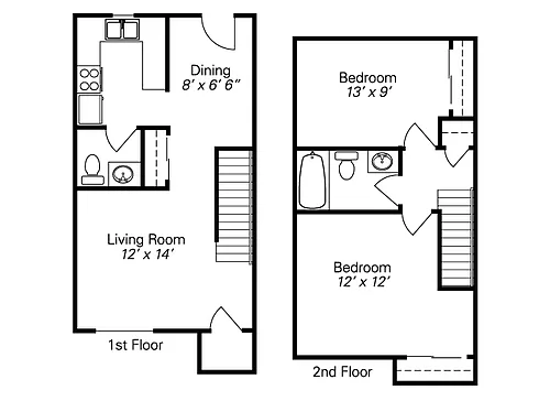 Floor plan 2-BR TH