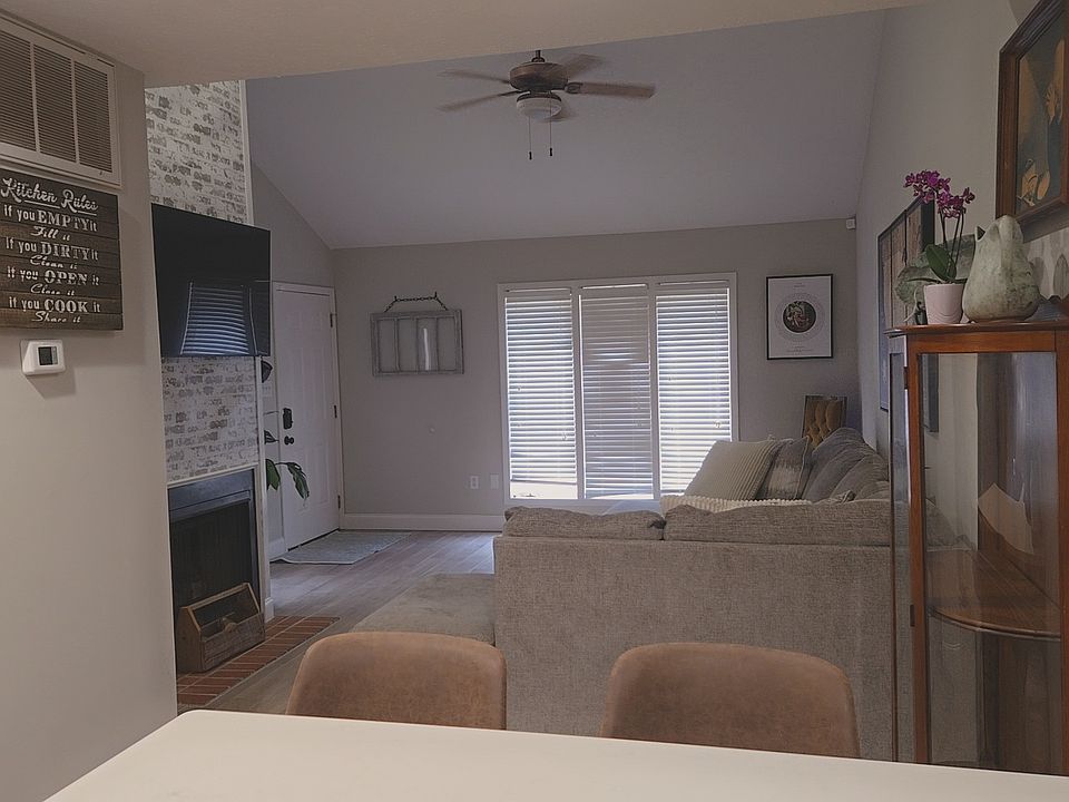The living room from the kitchen