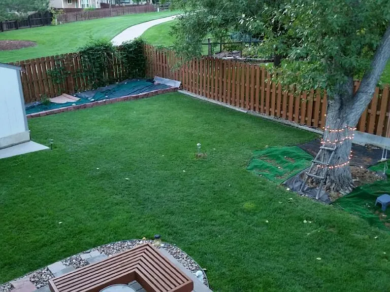 fenced yard