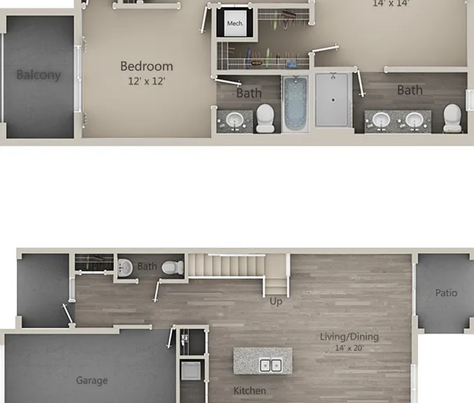 Egret 2x2.5 Floorplan Egret 2x2.5 Floorplan