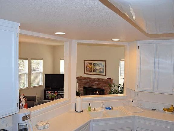 Kitchen over looks living area