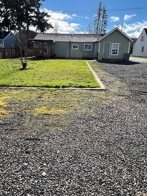 Back yard and parking