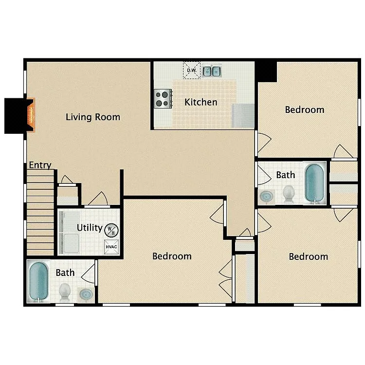Floor plan 3 Bedroom Ground Floor