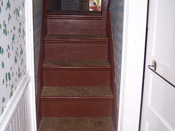 stairs into kitchen