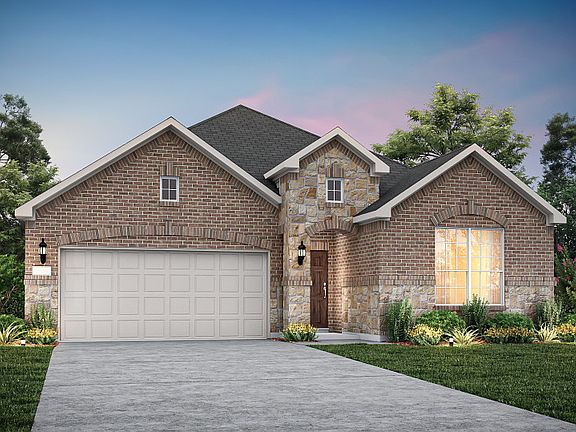 The Orchard, a one-story home with 2-car garage, shown with Home Exterior 35