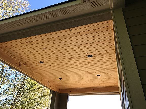 Rear covered deck ceiling
