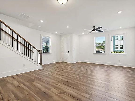 Living room with recess lights