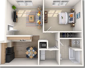 1A - 685 SQ.FT 1A - 685 SQ.FT