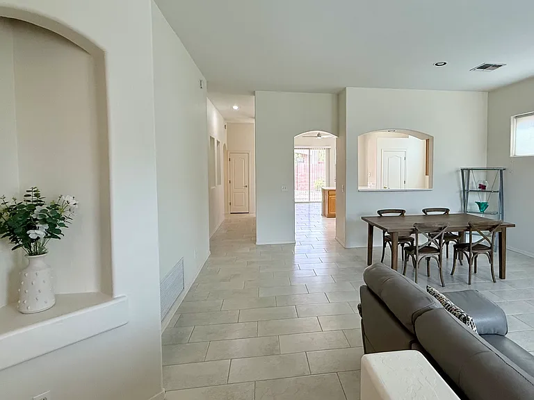 Entry Living Room and Dining Area