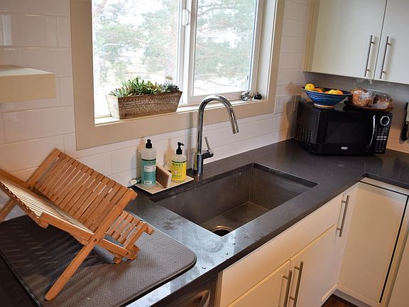 Large kitchen sink with lots of light