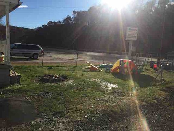 Front yard with fire pit
