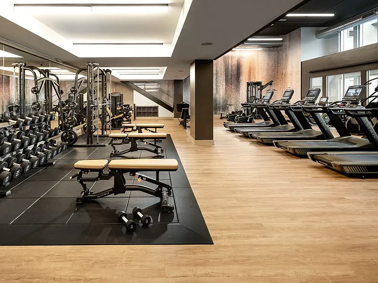 State-of-the-art fitness center with cardio and strength equipment