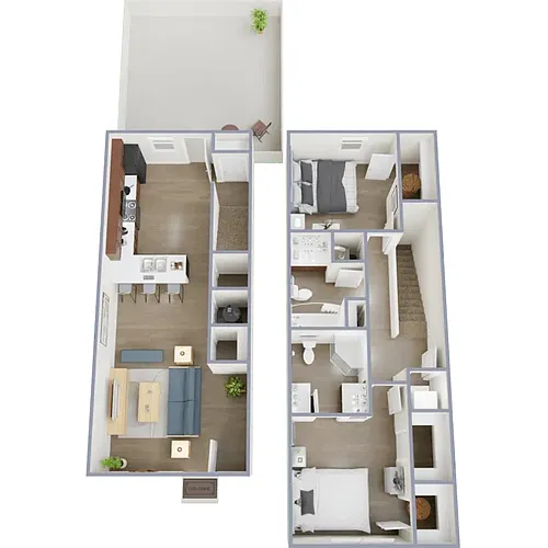 Floor plan 2 Bedroom 2 Bathroom