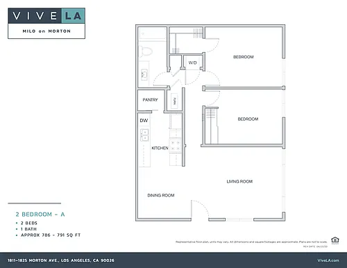 Floor plan 2 Bed / 1 Bath