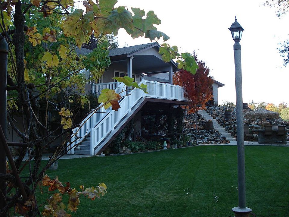 Stairs from one of the upper decks to lawn