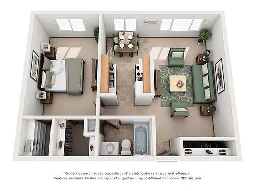 Floor plan 1 Bedroom Deluxe