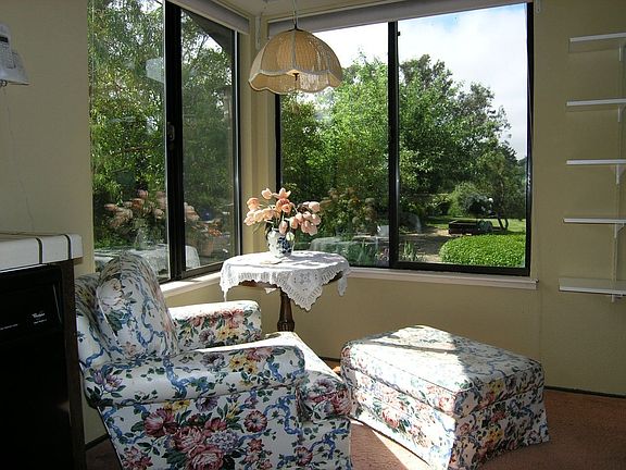 Cozy nook overlooking garden