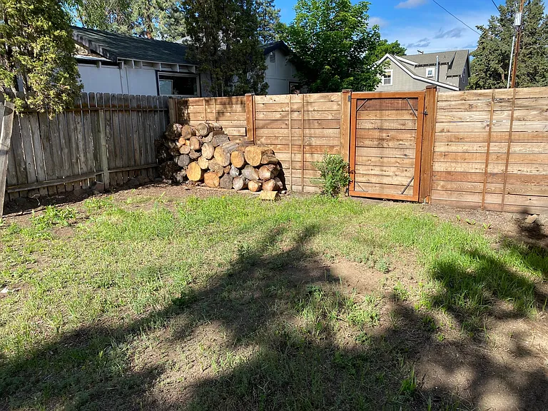 Large backyard with entry gate