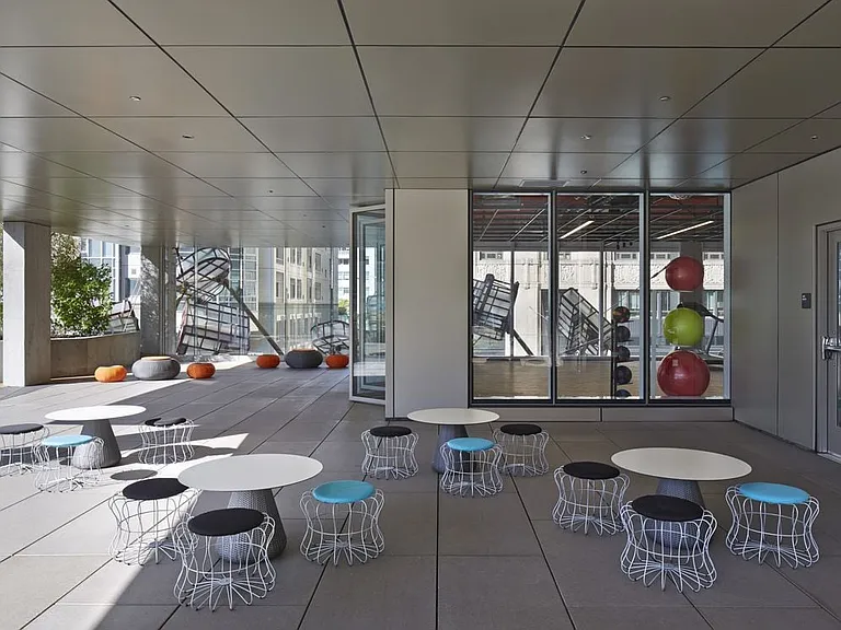 Outdoor chill lounge with common area seating
