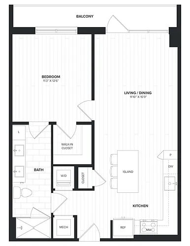 Floor plan 01BR-01C