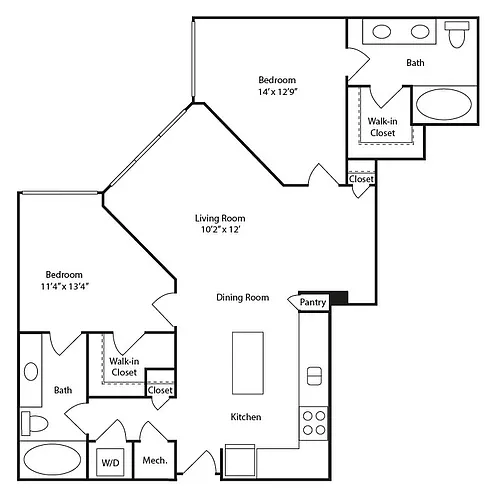 Floor plan 2 BR C3