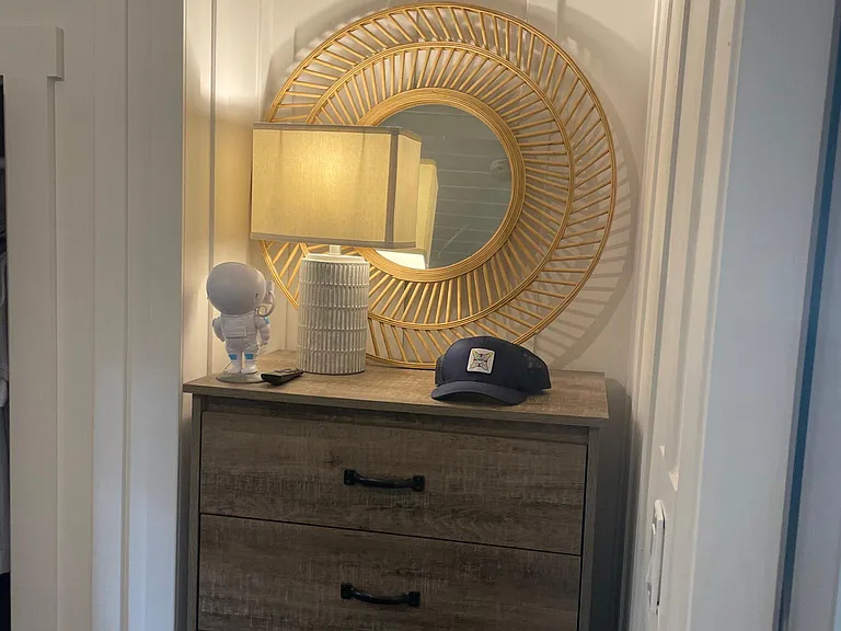 Small bedroom/study off of living room behind barnyard doors