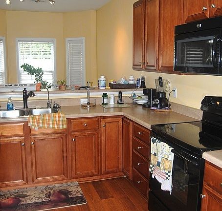 beautiful wood floors and cabinets