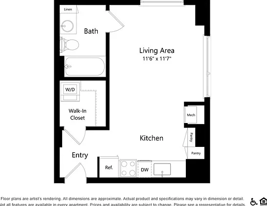 S6F | Studio | 395 SF S6F | Studio | 395 SF
