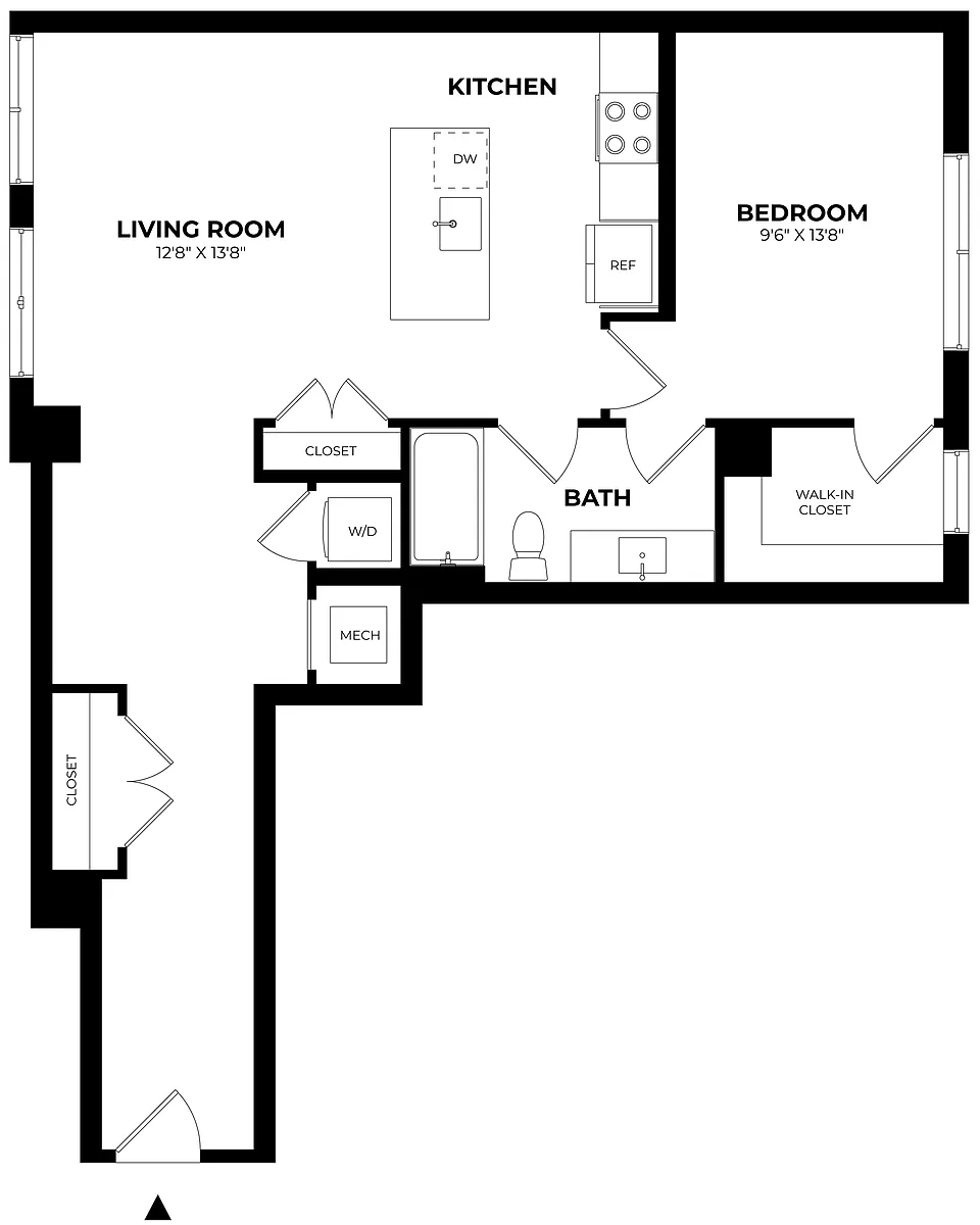 Floor plan 1 Bed/1 Bath-A3