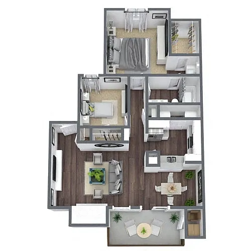 Floor plan B1: 2 Bed 1 Bath