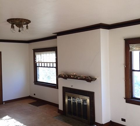 Living room with fireplace