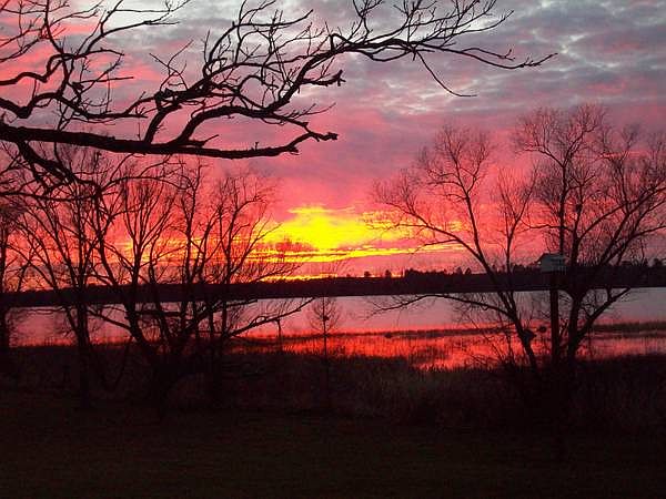 View of sunset from upstairs