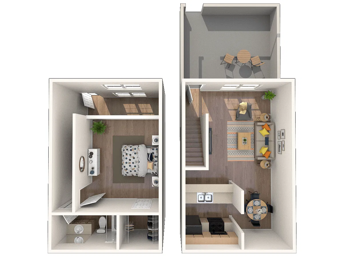 Floor plan One Bedroom Loft