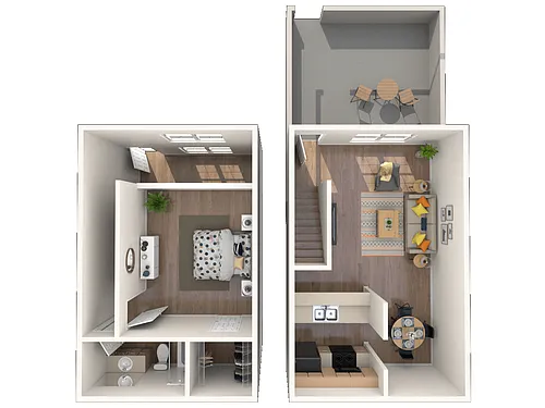 Floor plan One Bedroom Loft