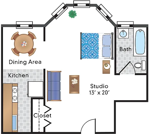 Floor plan Studio 03 Tier