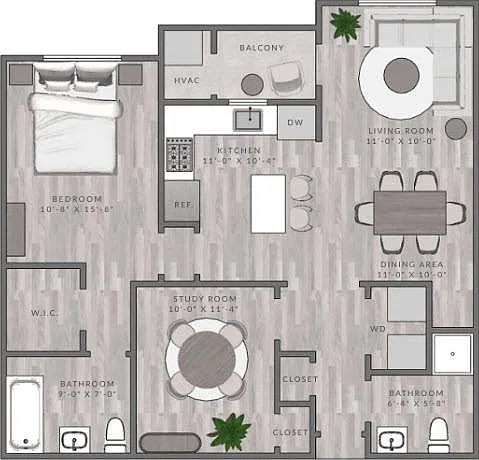 Floor plan B3-2x2 - East